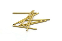 Brass Tube Beads - 50 Raw Brass Tube Beads (1.5x30mm) D0200