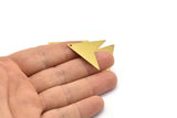 Brass Triangle Pendant, 10 Raw Brass Triangle Pendants with 1 Holes (33x33x33mm) Brass 045-1 A0150