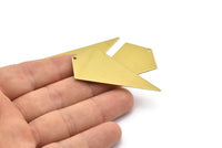 Necklace Triangle, 6 Raw Brass Triangle Charms with 1 holes (54x29x0.60mm) U013