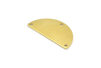 Half Circle Blanks, 10 Raw Brass Semi Circle Blanks With 3 Holes (30x15x0.80mm) B0159