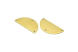 Half Circle Blanks, 10 Raw Brass Semi Circle Blanks With 3 Holes (30x15x0.80mm) B0159