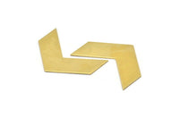 10 Raw Brass Chevron Blanks (40x15x0.80mm) A0828--n0599