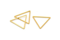 Gold Triangle Charm, 6 Gold Plated Brass Open Triangle Ring Charms (27x1.2mm) D0111 Q0465