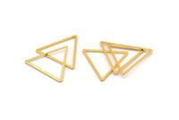 Gold Triangle Charm, 6 Gold Plated Brass Open Triangle Ring Charms (27x1.2mm) D0111 Q0465