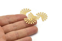 Gold Sun Charm, 6 Gold Plated Brass Rising Sun Flag Charms With 1 Hole, Findings, Earrings (25x17x0.60mm) D989 Q0922