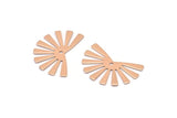 Rose Gold Sun Charm, 6 Rose Gold Plated Brass Rising Sun Flag Charms With 1 Hole, Findings, Earrings (25x17x0.60mm) D989 Q0922