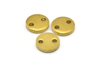 Brass Circle Button, 6 Raw Brass Circle Button Blanks (15x3mm) Y207