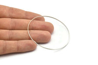 Silver Circle Connector, 12 Silver Tone Circle Connectors (60x1mm) D1301