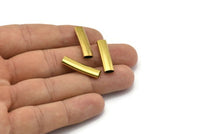 Brass Bracelet Tube, 24 Oval Raw Brass Tubes  (24x6.2x3.4mm) Sq29   BRC293