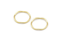 Gold Circle Rings, 24 Gold Lacquer Plated Brass Wavy Circle Rings, Charms (15.5x0.80mm) BS 1756 Q0444