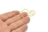 Gold Circle Rings, 24 Gold Lacquer Plated Brass Wavy Circle Rings, Charms (15.5x0.80mm) BS 1756 Q0444