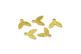 Brass Leaf Charm, 50 Raw Brass Leaf Charms  (9x9.5mm)  A0500
