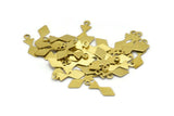 Brass Charm Finding - 200 Raw Brass Arrow Head - Tie Charms, Findings (13.60x5mm) A0781