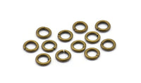 6mm Jump Ring - 100 Antique Brass Round Jump Rings Connectors Findings (6x1.2mm) R-05 ( A0329 )