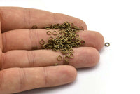 4mm Jump Rings - 1000 Antique Brass Jump Ring Connectors Findings (4x0.70mm) A0339
