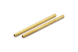 Industrial  Brass Tube, 10 Raw Brass Industrial Extra Long Tube Findings, (90x5mm)   D0187