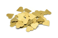 Brass Heart Blank, 100 Raw Brass Heart Blanks Without Holes (9mm) B0201