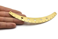 Heart Brass Choker - 3 Raw Brass Choker Findings with 17 Holes (140mm) A0039