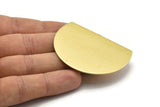 Raw Brass Blank, 5 Raw Brass Semi Circle Blanks  (55x40x0.80) N0461