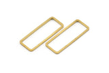 Raw Brass Rectangle, 25 Raw Brass Rectangle  Connectors (11.4x30.2x1mm) D0220