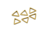 Brass Triangle Charm, 100 Raw Brass Open Triangle Ring Charms (9x0.80mm) D0249