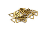 Brass Triangle Charm, 100 Raw Brass Open Triangle Ring Charms (9x0.80mm) D0249