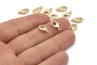 Gold Parrot, 12 Gold Plated Lobster Claw Clasps  (12x6mm) Q0212