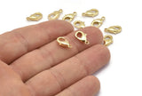 Gold Parrot, 12 Gold Plated Lobster Claw Clasps  (12x6mm) Q0212
