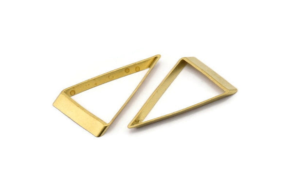 Cut Triangle Connector, 24 Raw Brass Triangle Thick Cut Connectors (17x30x0.45x2mm) D0222