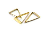 Cut Triangle Connector, 24 Raw Brass Triangle Thick Cut Connectors (17x30x0.45x2mm) D0222