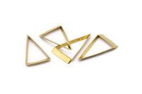 Cut Triangle Connector, 24 Raw Brass Triangle Thick Cut Connectors (17x30x0.45x2mm) D0222
