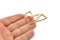 Cut Triangle Connector, 24 Raw Brass Triangle Thick Cut Connectors (17x30x0.45x2mm) D0222