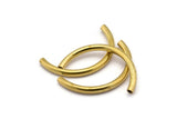 Brass Noodle Tubes - Raw Brass Semi Circle Curved Tube Beads (3.5x41mm) D0266