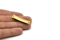 Brass Choker Pendant, 5 Raw Brass Pendant Findings With 4 Holes (40x9mm) D0289