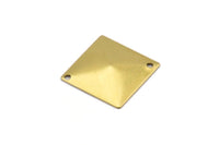 Square Pyramid Charms, 50 Raw Brass Square Pyramid Charms, Findings  (16mm)   D0272