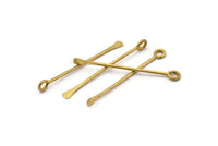 12 Customized Size Raw Brass Paddle Eye Pins ( 40 mm )     D0374