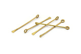 12 Customized Size Raw Brass Paddle Eye Pins ( 40 mm )     D0374