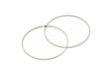 40mm Silver Rings - 24 Silver Brass Circle Connectors (40x0.8mm) D0392