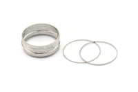 40mm Silver Rings - 24 Silver Brass Circle Connectors (40x0.8mm) D0392
