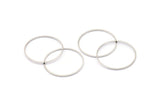 24mm Silver Rings - 24 Silver Brass Circle Connectors (24x0.8mm) D1642