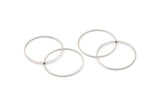 25mm Silver Rings - 24 Silver Brass Circle Connectors (25x0.8mm) D0390