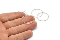 25mm Silver Rings - 24 Silver Brass Circle Connectors (25x0.8mm) D0390