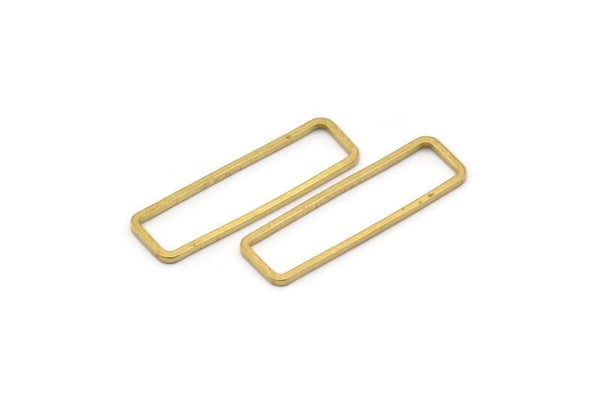 Brass Rectangle Connector, 50 Raw Brass Rectangle  Connectors (8x26x0.8mm) D0331
