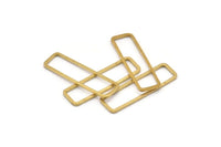 Brass Rectangle Connector, 50 Raw Brass Rectangle  Connectors (8x26x0.8mm) D0331