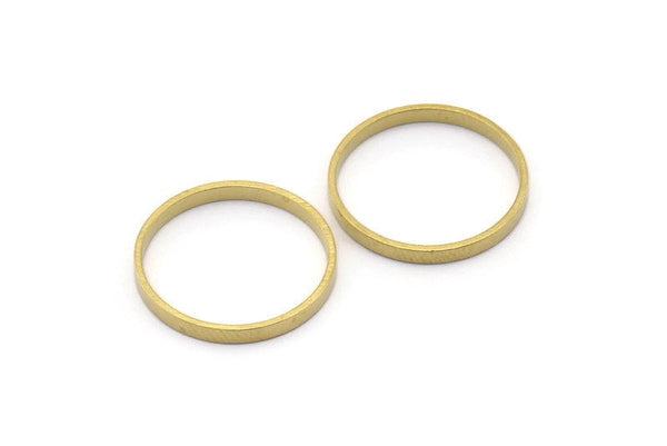 19mm Circle Connectors - 25 Raw Brass Circle Connectors (19x0.8x2mm) D0311