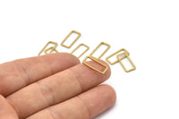 Brass Rectangle Connector, 50 Raw Brass Open Rectangle Connectors (7x15x0.8mm) D0326