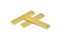 Rectangle Necklace Bar, 24 Raw Brass Stamping Pendant, Blanks  (35x8x0.80mm) A0814