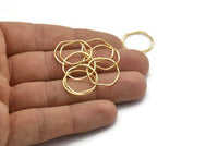 Gold Circle Rings, 24 Gold Lacquer Plated Brass Wavy Circle Rings, Charms (18x0.8mm) BS 1805 Q0440