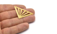 Gold Triangle, 5 Gold Lacquer Plated Brass Triangle Pendants With 2 Holes (45x35x35mm) A0010 Q0108