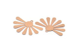 Rose Gold Sun Charm, 4 Rose Gold Plated Brass Sun Charms With 1 Loop, Findings, Earrings (36x24x0.50mm) D1261 Q0912